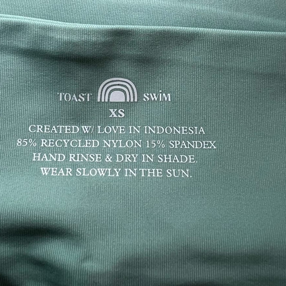 NWT Toast Swim Signature Apex Bikini Top Blue Surf, size XS, Asymmetrical Halter - Picture 6 of 15